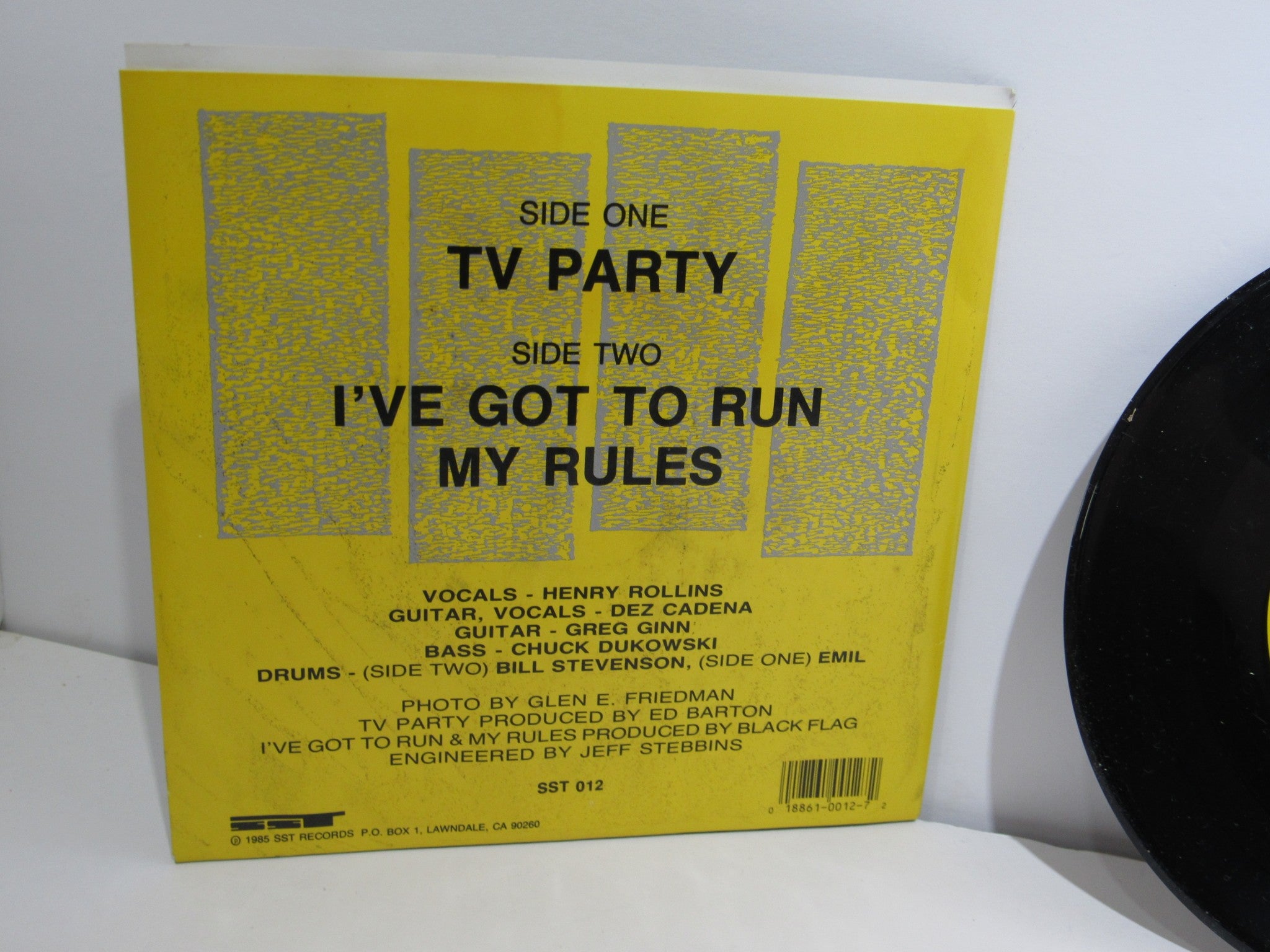 Black Flag: TV Party SST Records SST 012 7" Reissue Repress EP Grade: VG