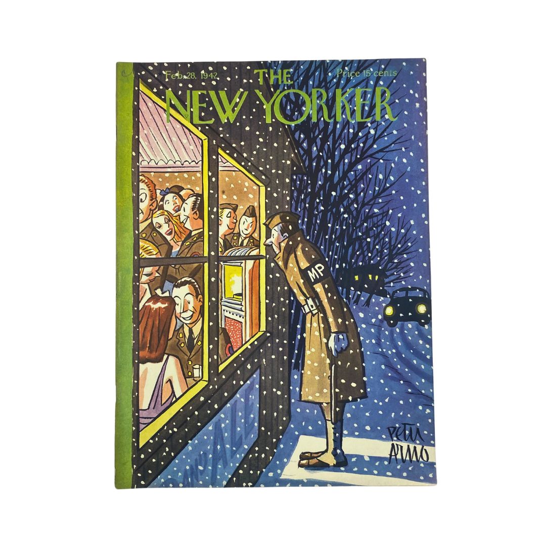 The New Yorker Complete Magazine February 28, 1942 Peter Arno Cover VG