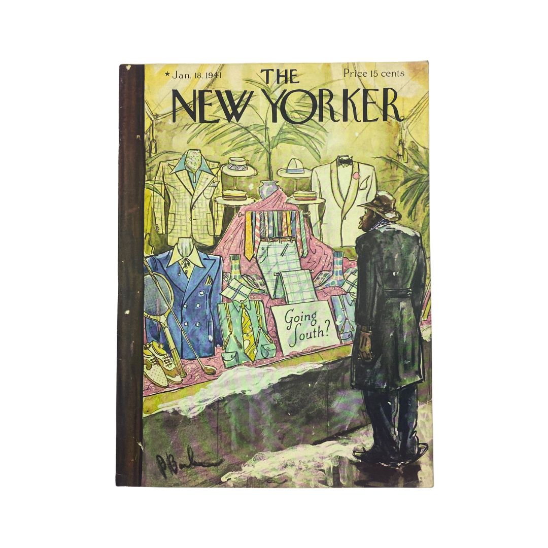 The New Yorker Complete Magazine Jannuary 18, 1941 Perry Barlow Cover VG