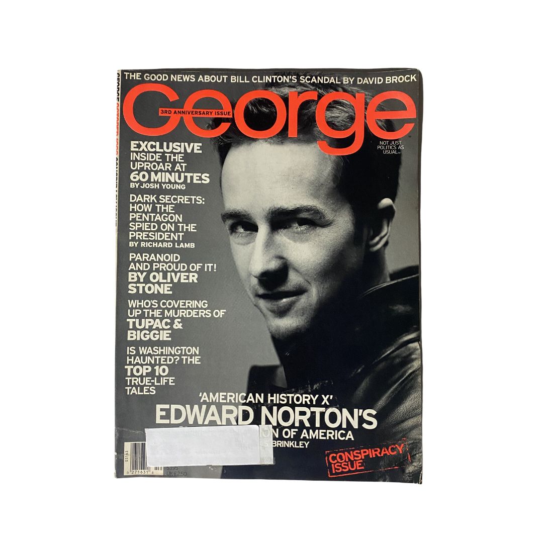 George Magazine October 1998 Edward Norton Cover 'American History X' VG