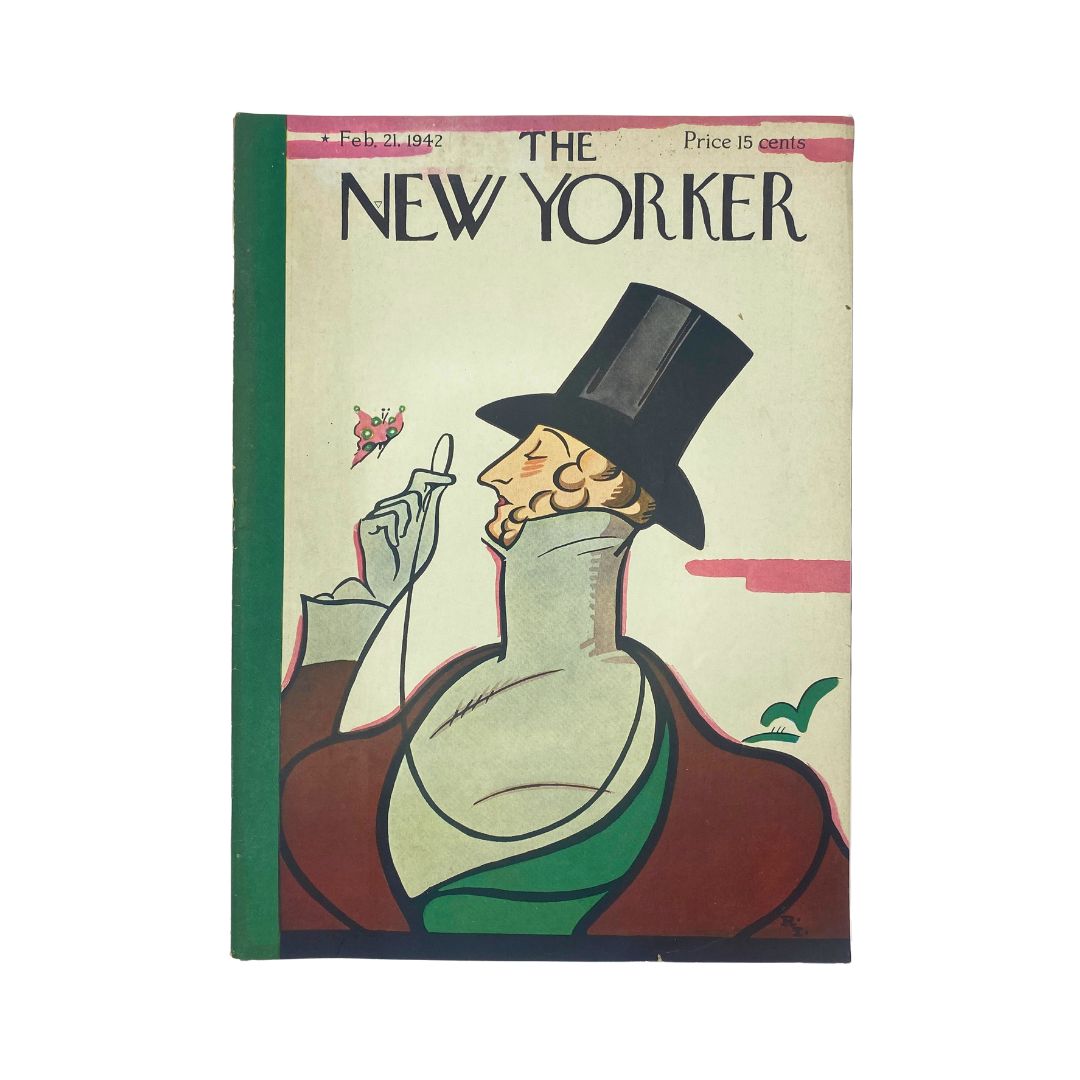 The New Yorker Complete Magazine February 21, 1942 Rea Irvin Cover VG