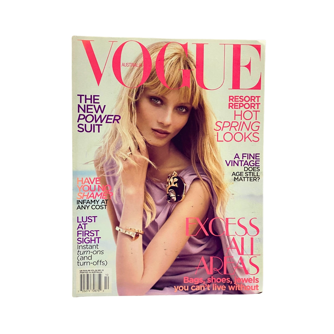 Vogue Australia Magazine October 2009 Anna Selezneva Cover No Label VG