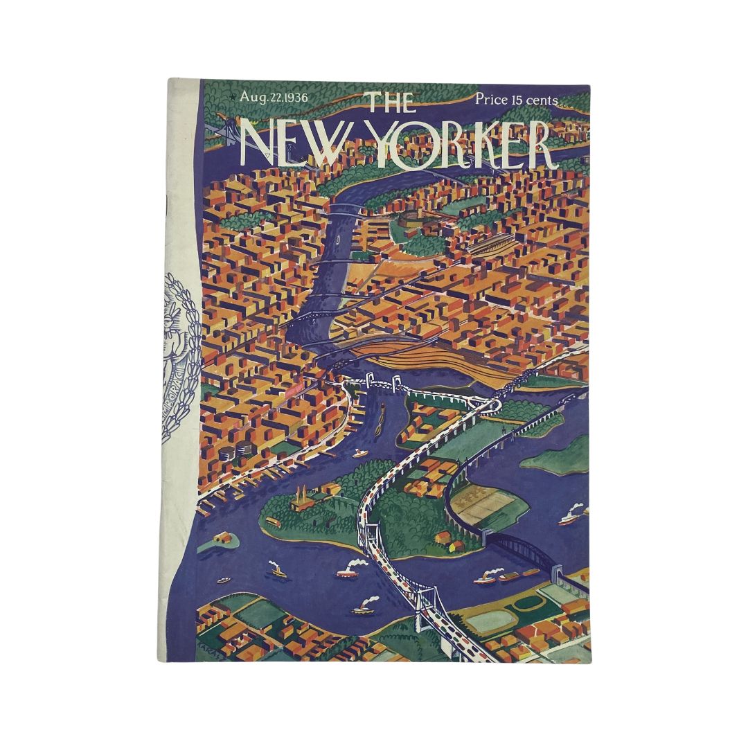 The New Yorker Complete Magazine August 22, 1936 Ilonka Karasz Cover VG