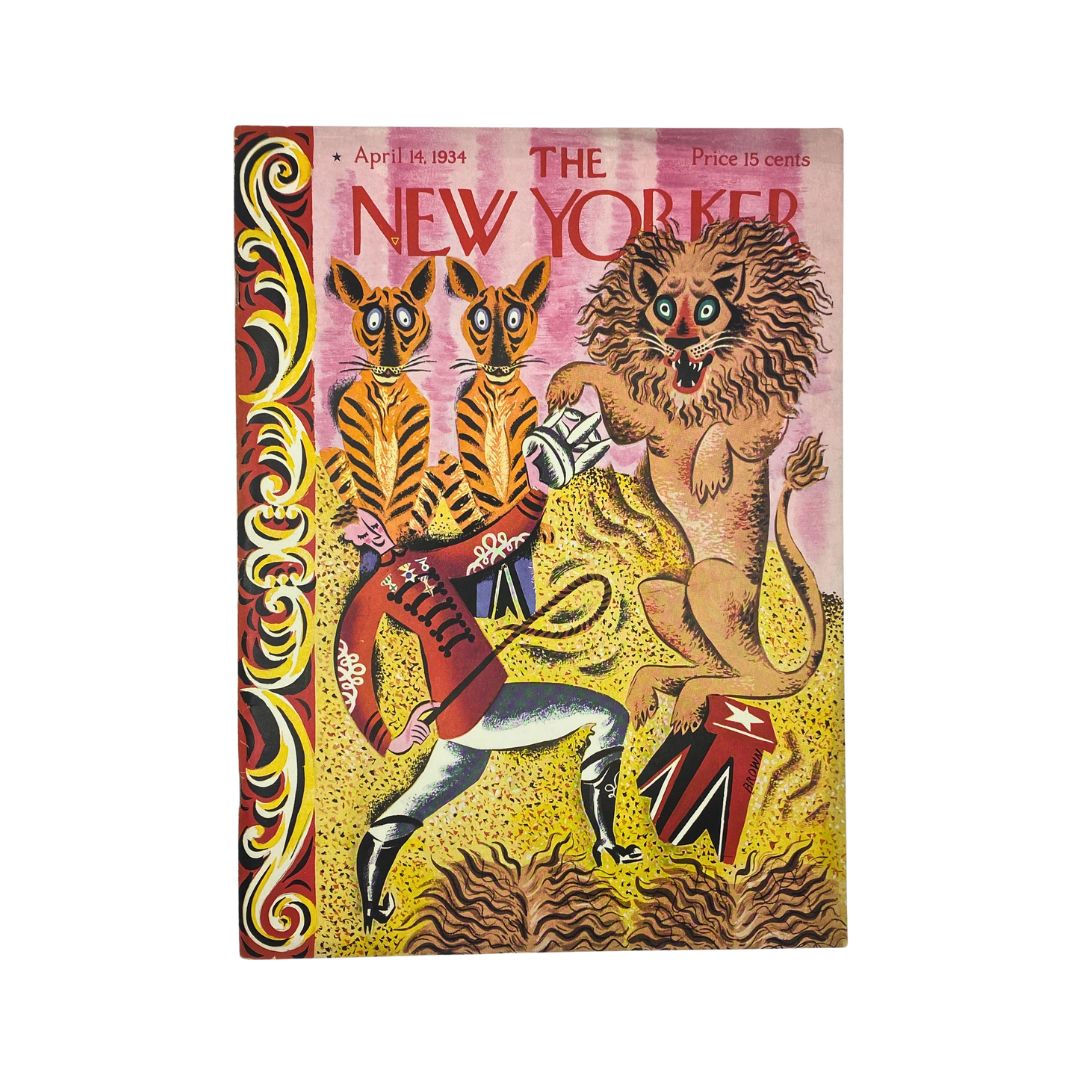 The New Yorker Complete Magazine April 14, 1934 Harry Brown Cover VG