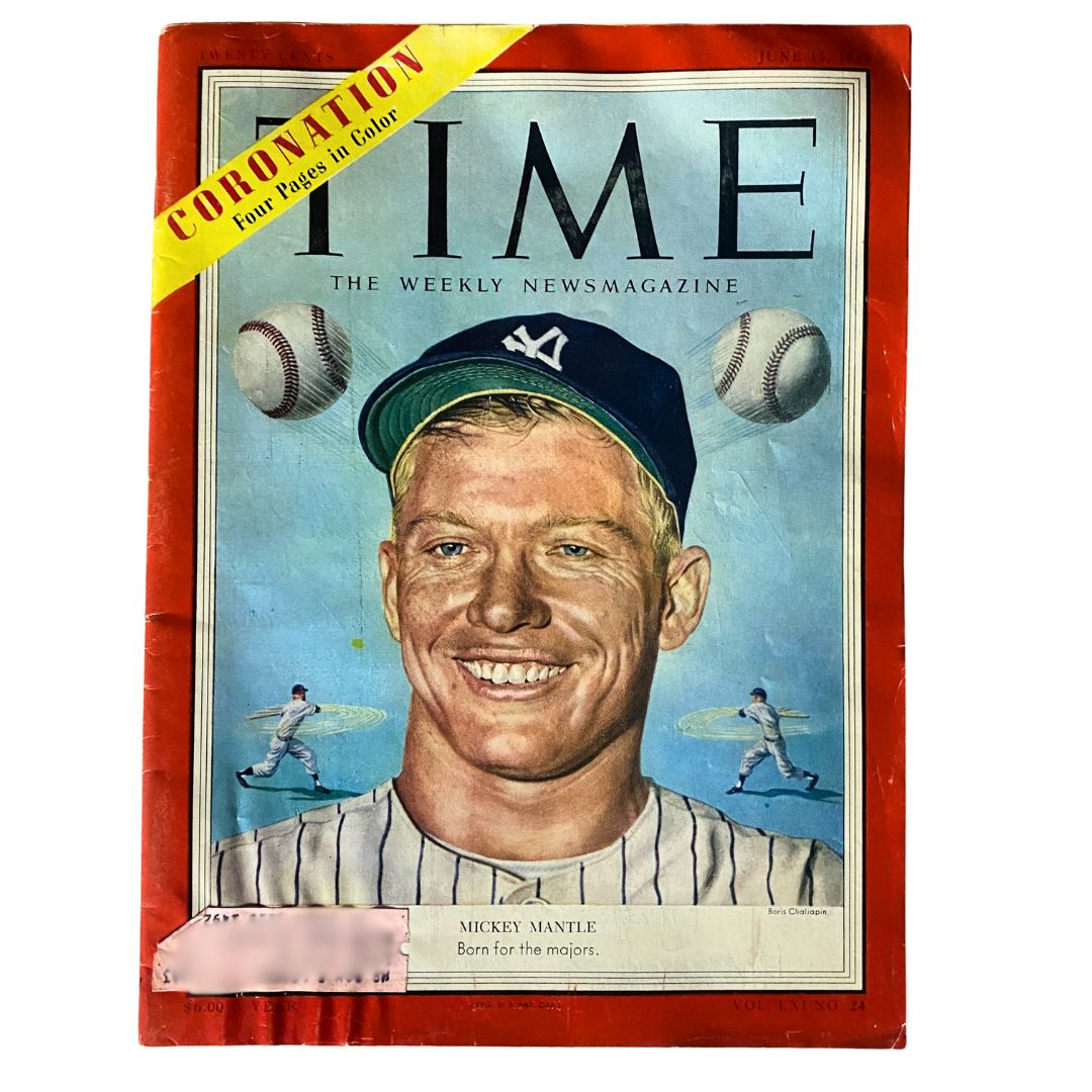 VTG Time Magazine June 15, 1953 Vol 61 No. 24 Mickey Mantle