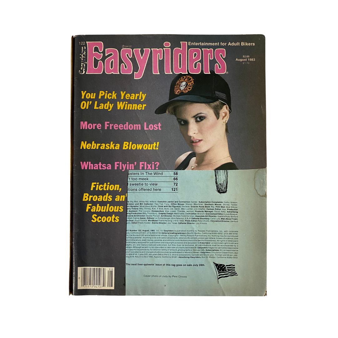 VTG Easyriders Magazine August 1983 You Pick Yearly Ol' Lady Winner GD Interior