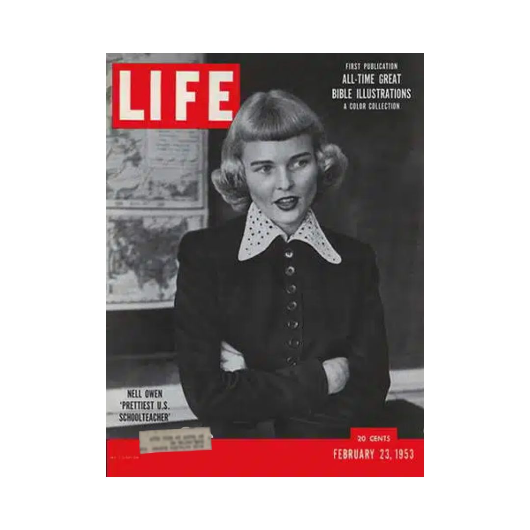 VTG Life Magazine February 23, 1953 Nell Owen Prettiest U.S. Teacher