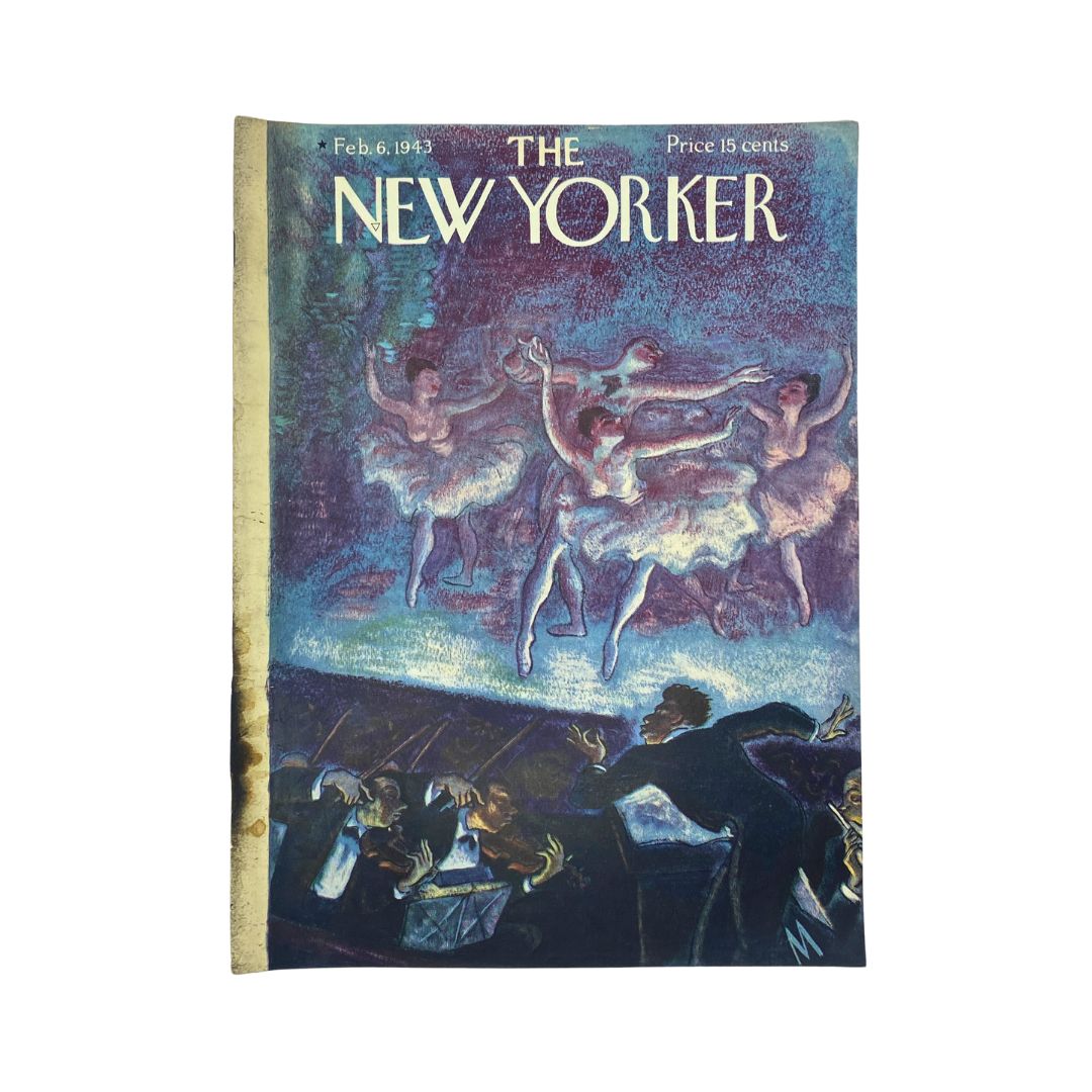 The New Yorker Complete Magazine February 6, 1943 Julian de Miskey Cover VG