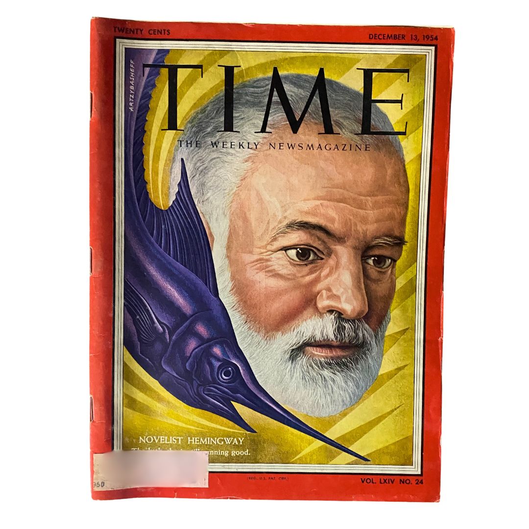 VTG Time Magazine December 13, 1954 Vol 64 No. 24 Novelist Ernest Hemingway