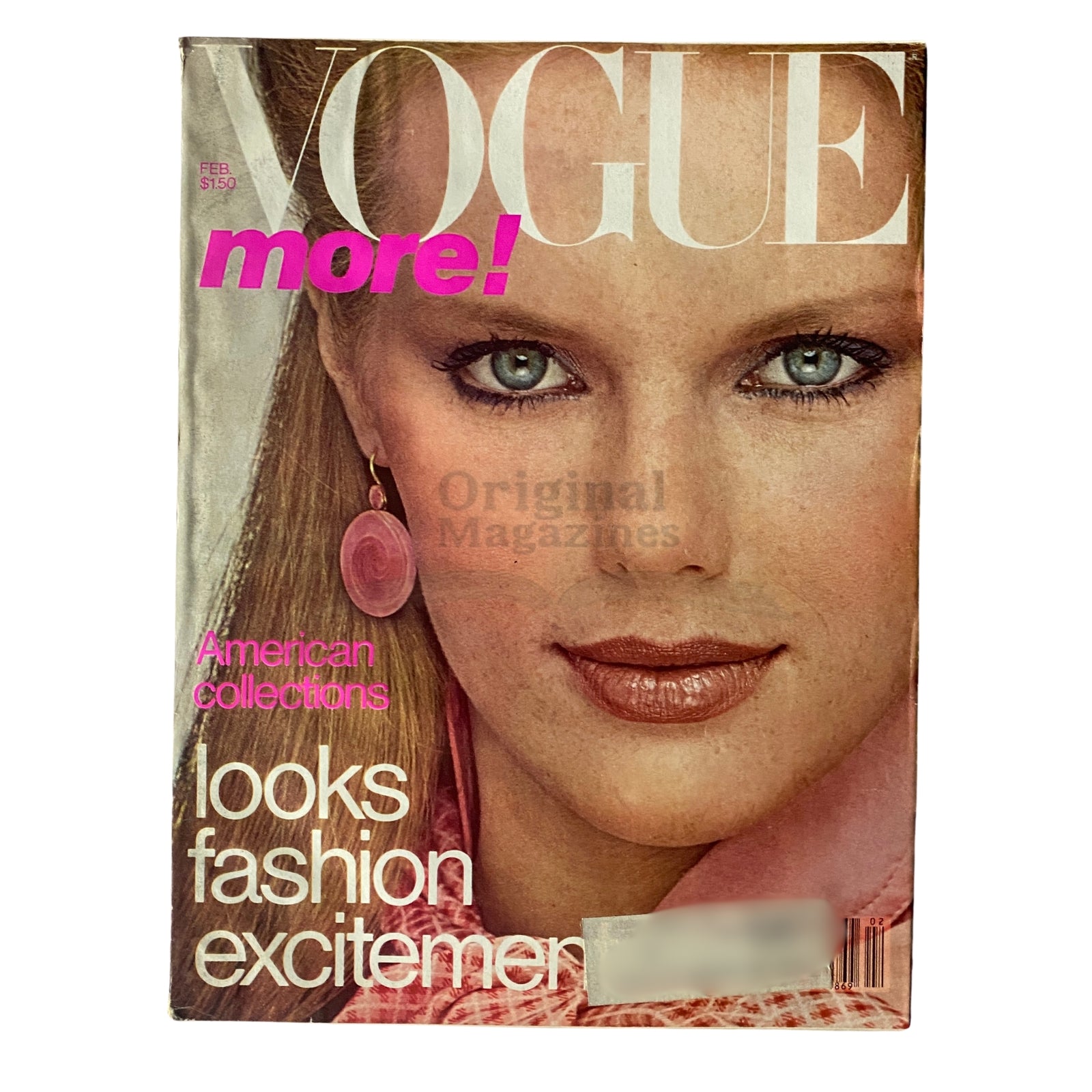 Vogue Magazine February 1978 Patti Hansen Cover VG