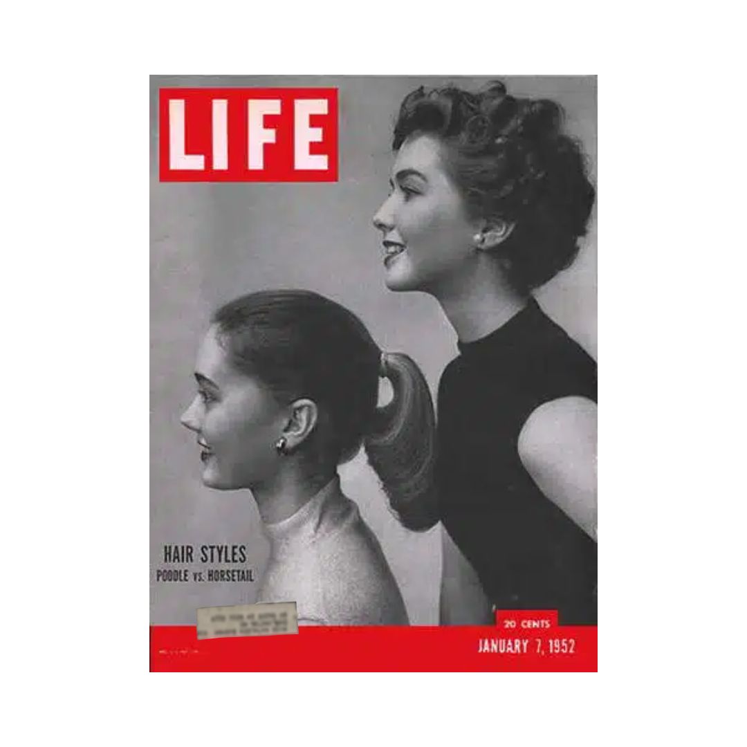 VTG Life Magazine January 7, 1952 Hair Styles Fashion Poodle vs Horsetail