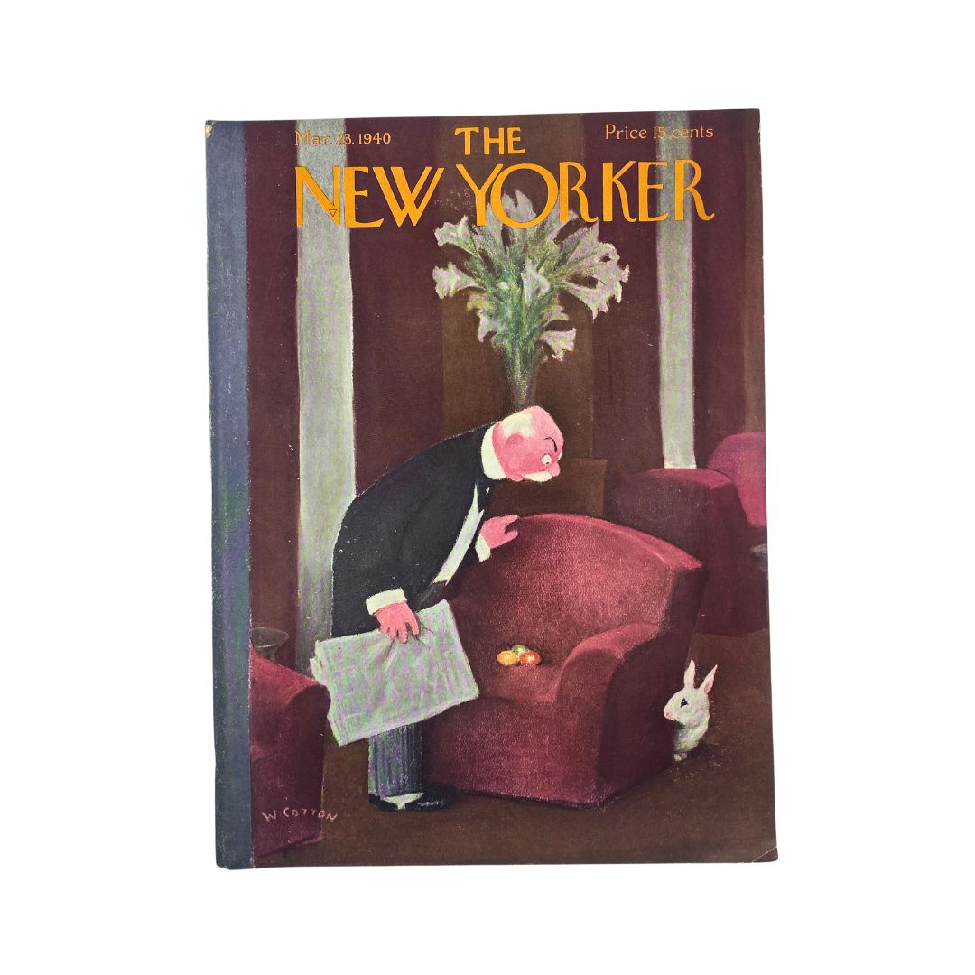 The New Yorker Complete Magazine March 23, 1940 William Cotton Cover VG