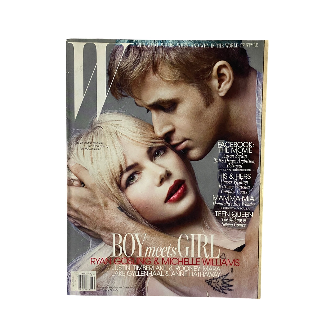 W Magazine October 2010 Ryan Gosling and Michelle Williams Cover No Label