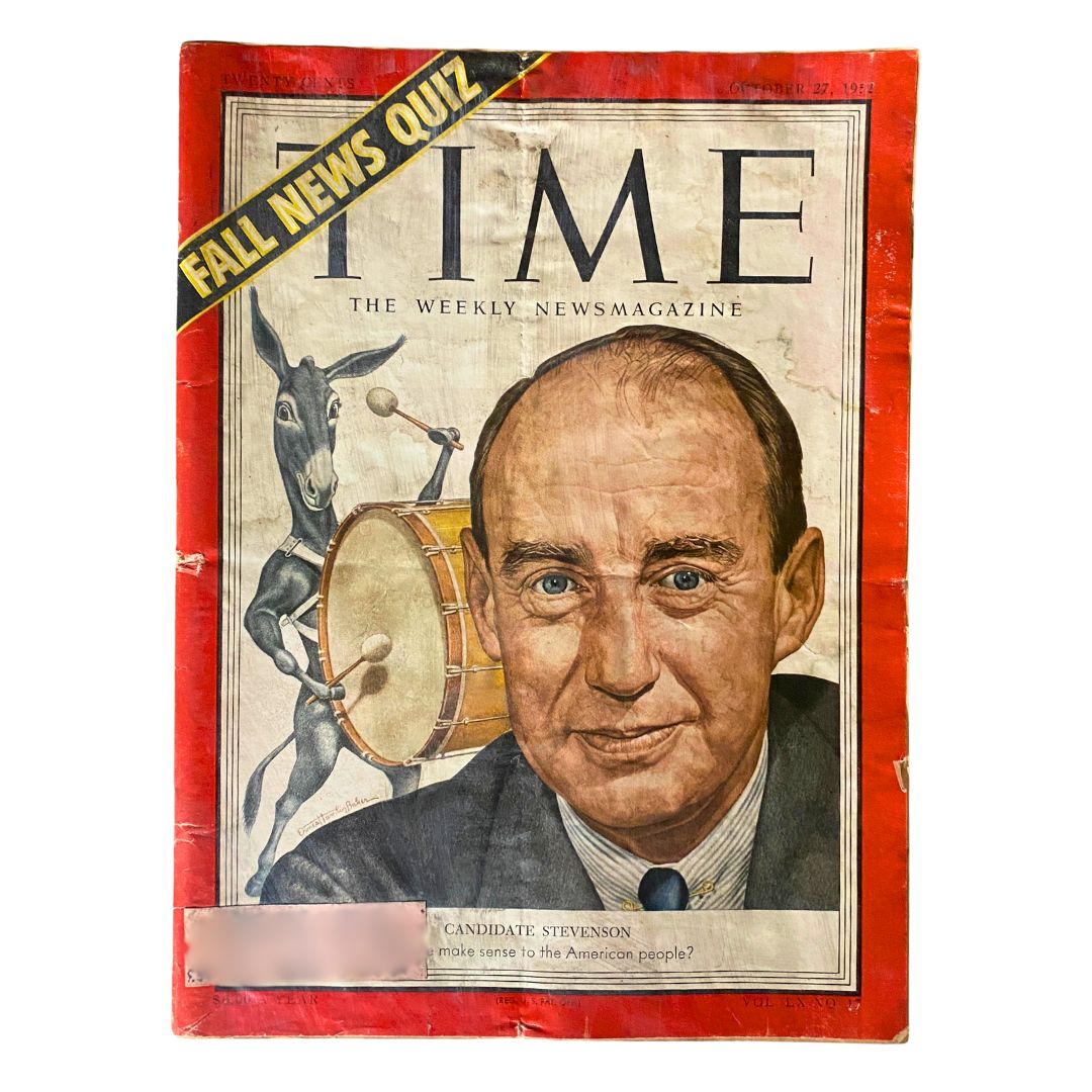 VTG Time Magazine October 27, 1952 Vol 60 No. 17 Adlai Stevenson II