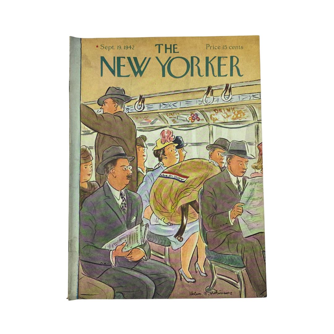 The New Yorker Complete Magazine September 19, 1942 Helen E. Hokinson Cover VG