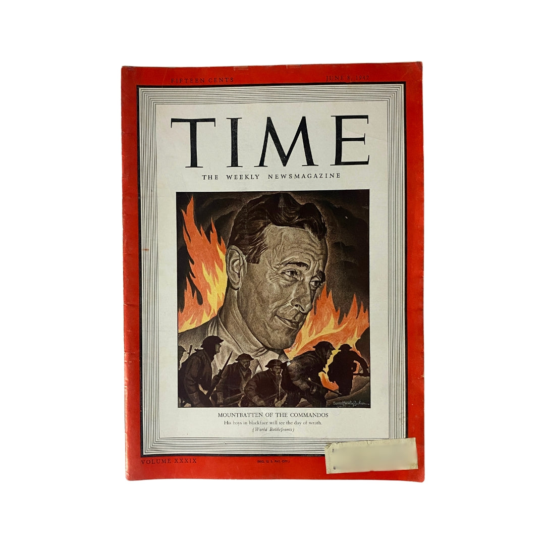 VTG Time Magazine June 8, 1942 Vol 39 No. 23 Mountbatten of The Commandos