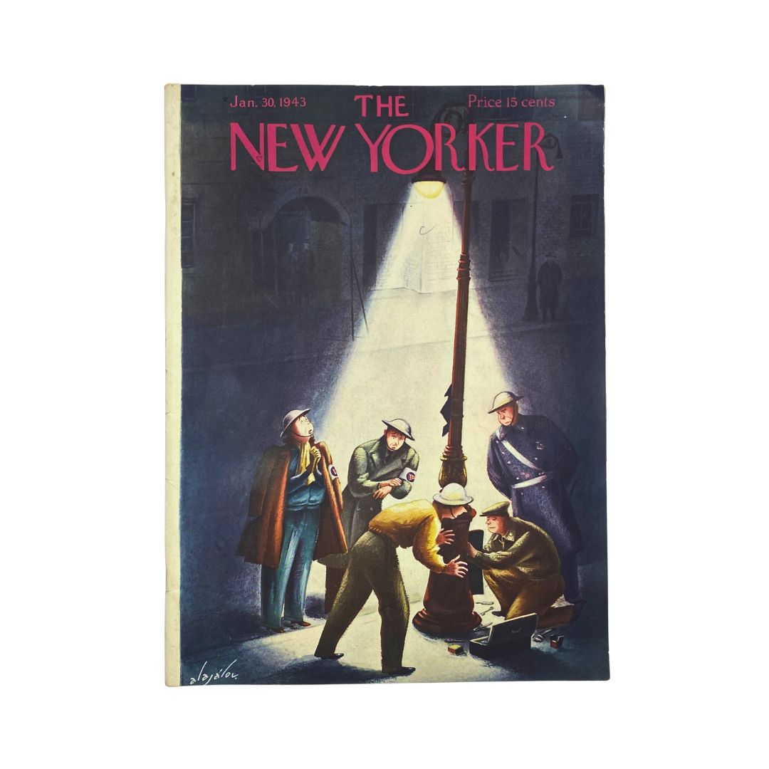 The New Yorker Complete Magazine January 30, 1943 Constantin Alajalov Cover VG