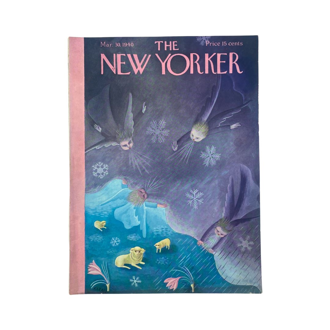 The New Yorker Complete Magazine March 30, 1940 Ilonka Karasz Cover VG