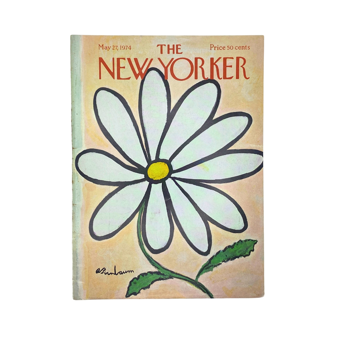 Cover of The New Yorker Complete Magazine May 27, 1974 featuring a simple floral design by artist Abe Birnbaum, highlighting vintage magazine art from the 1970s.