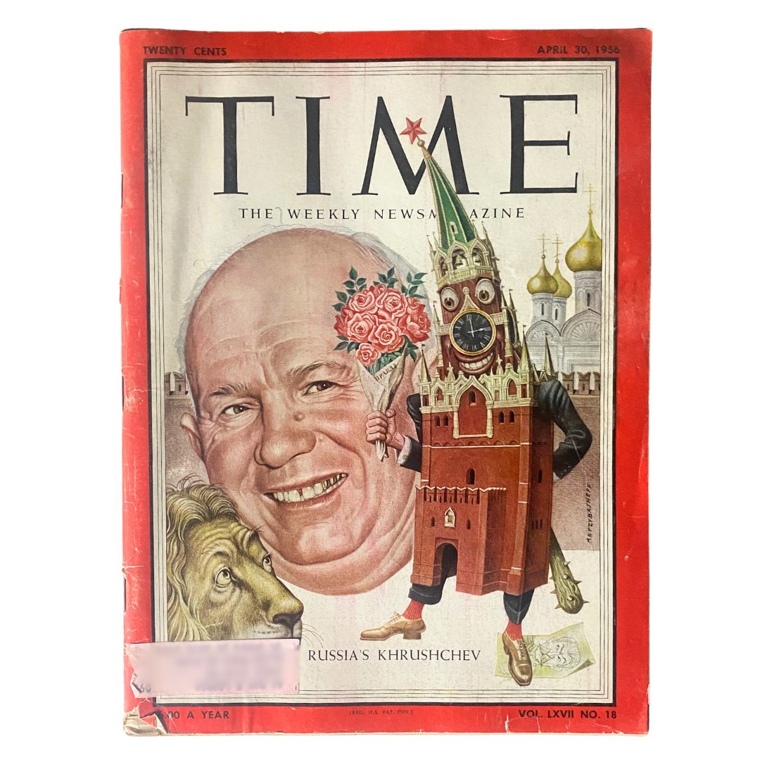 VTG Time Magazine April 30, 1956 Vol 67 No. 18 Russia's Nikita Khrushchev