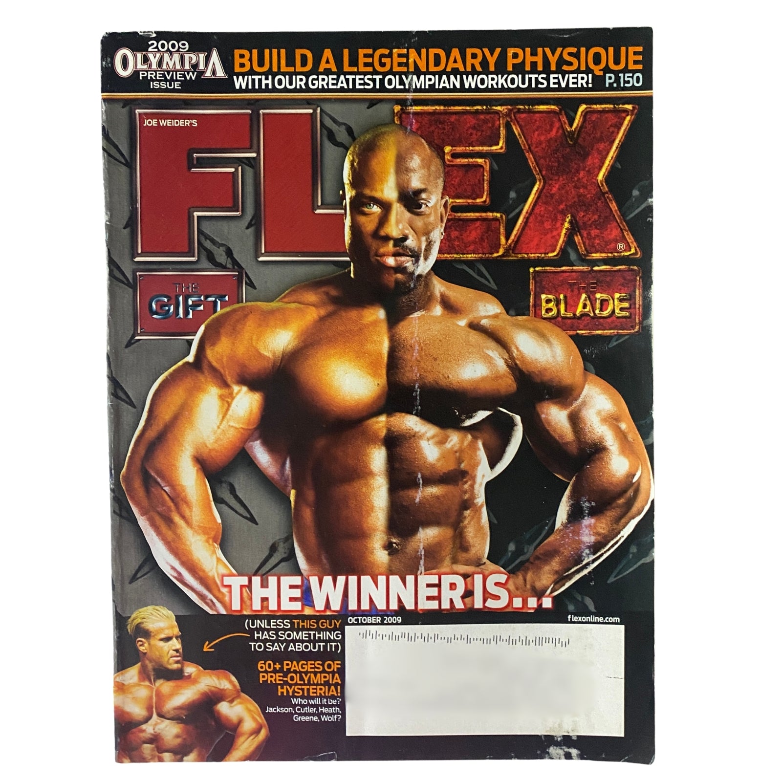 Flex Magazine October 2009 Phil Heath, Dexter Jackson, Jay Cutler Cover