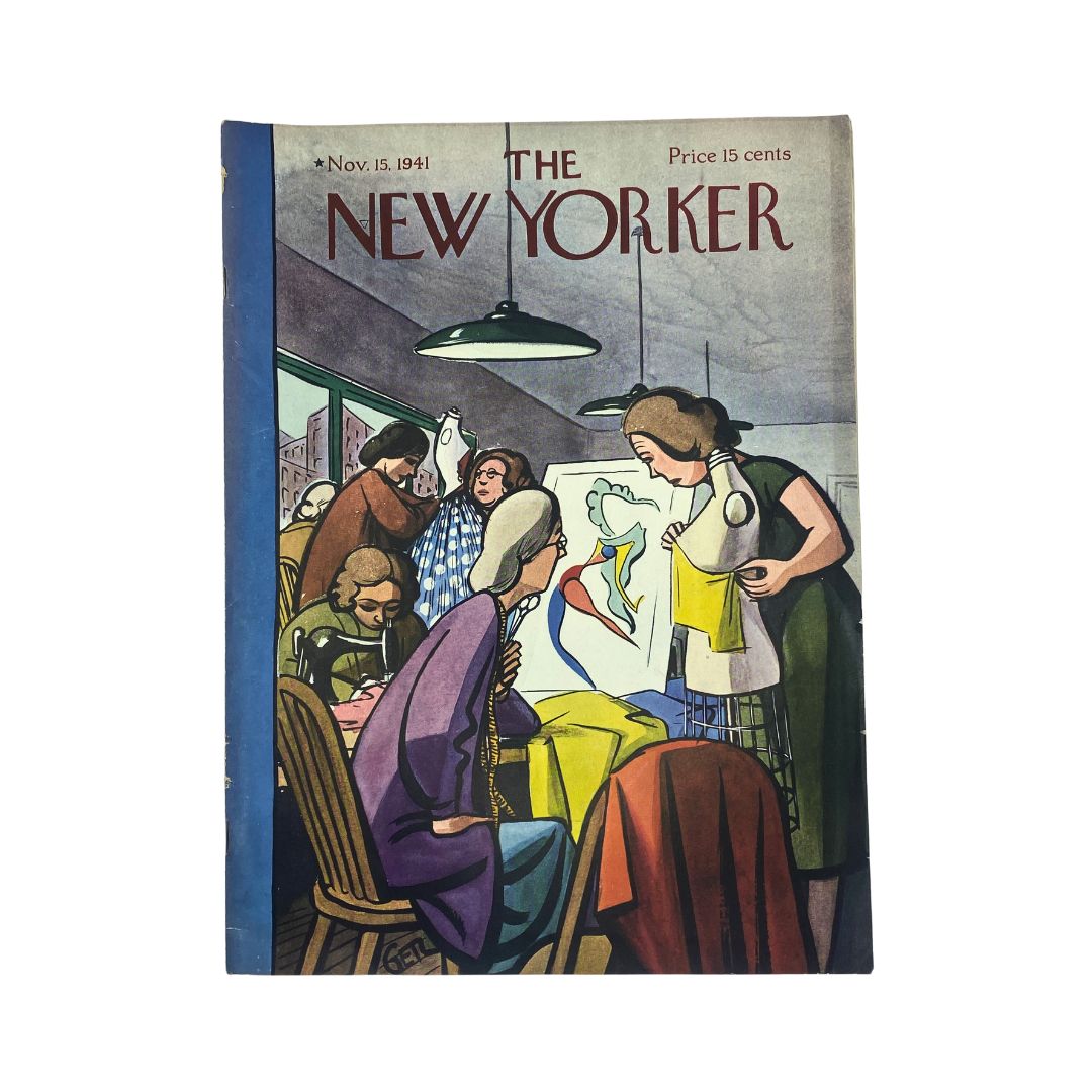 The New Yorker Complete Magazine November 15, 1941 Arthur Getz Cover VG