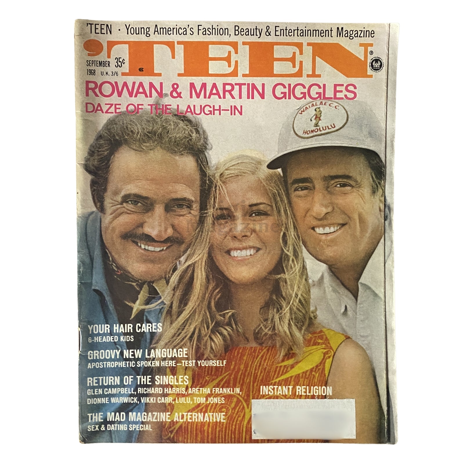 'Teen Magazine September 1968 Rowan and Martin Giggles Daze of The Laugh-In