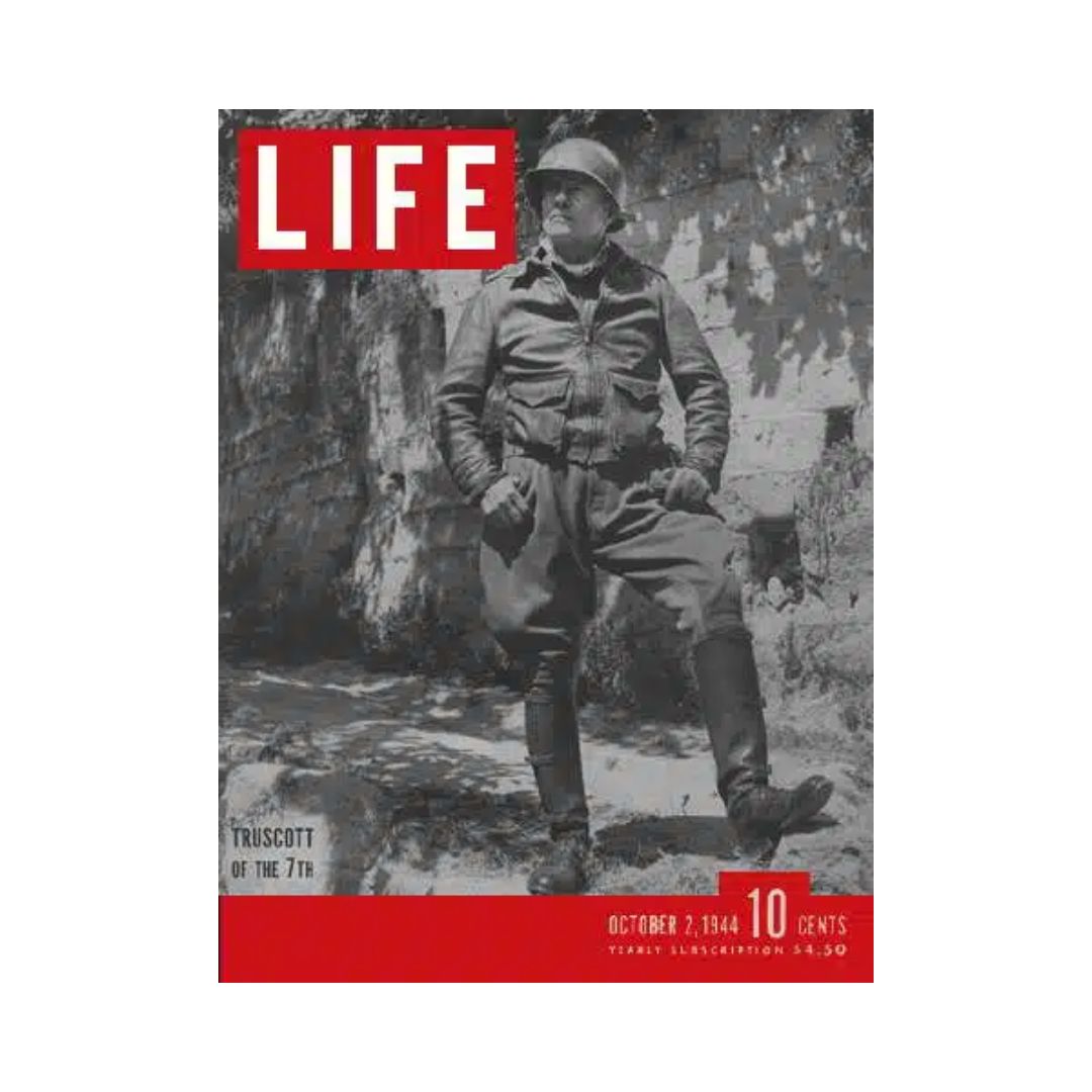 VTG Life Magazine October 2, 1944 General Lucian Truscott U.S. 7th Army