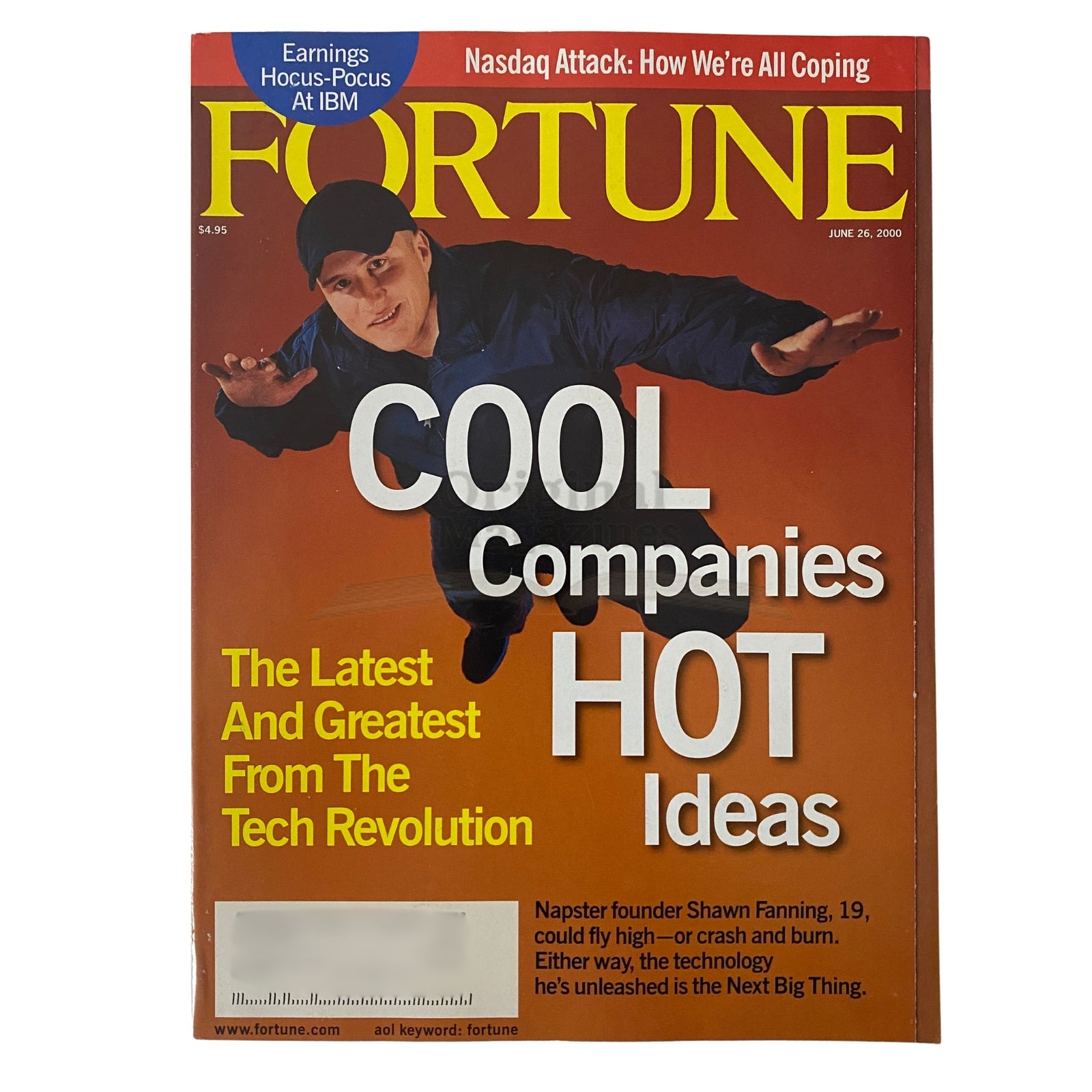 Fortune Magazine June 26, 2000 Napster Founder Shawn Fanning Cover VG