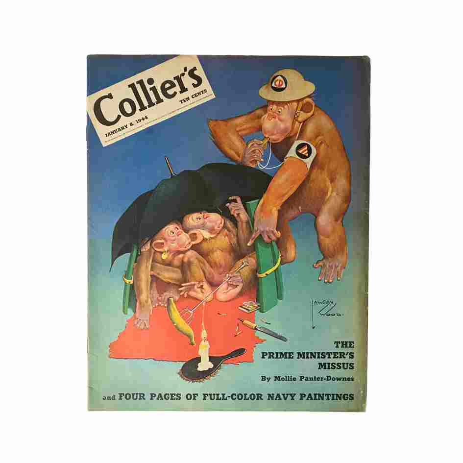 VTG Collier's Magazine January 8, 1944 Lawson Wood Cover