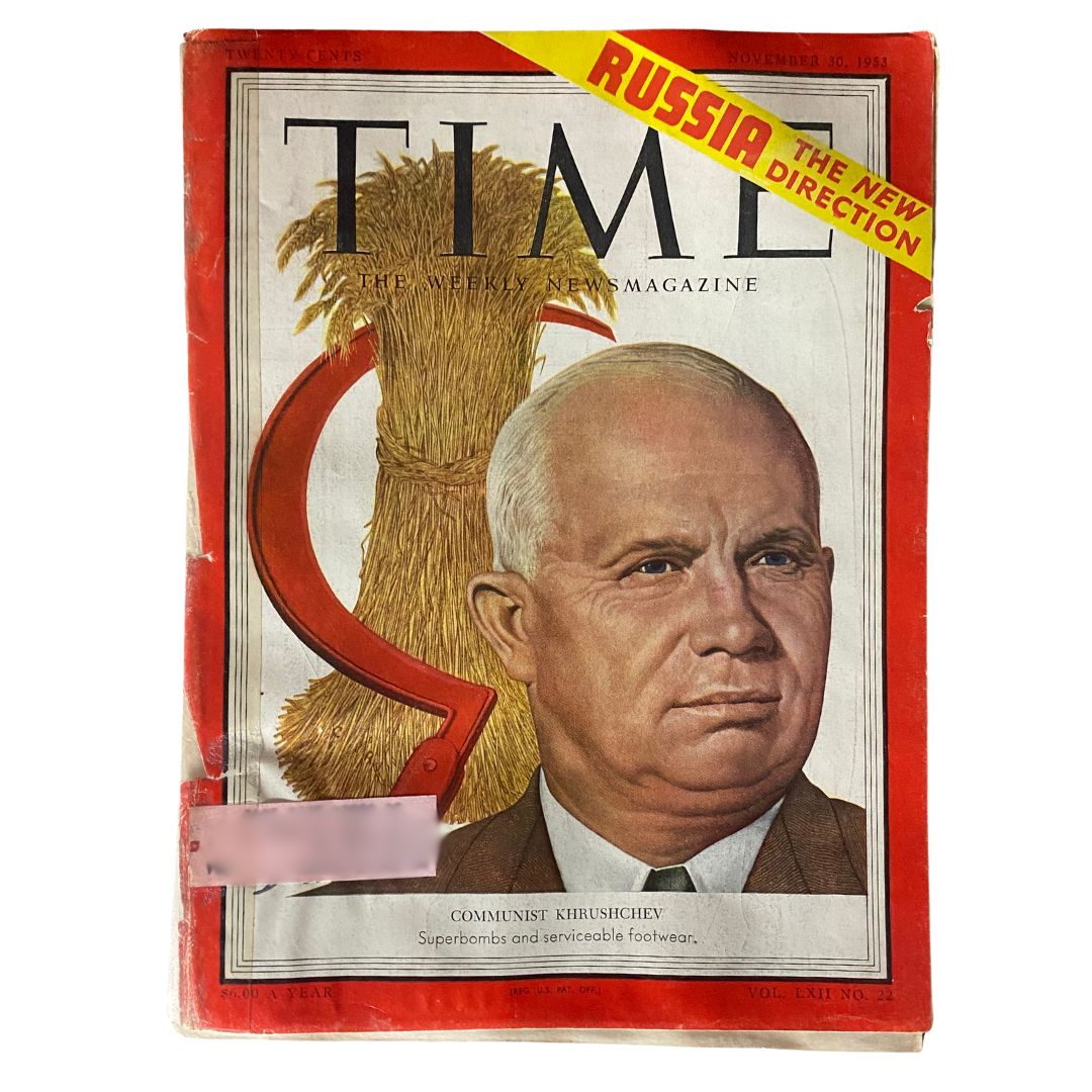 VTG Time Magazine November 30, 1953 Vol 62 No. 22 Nikita Khrushchev