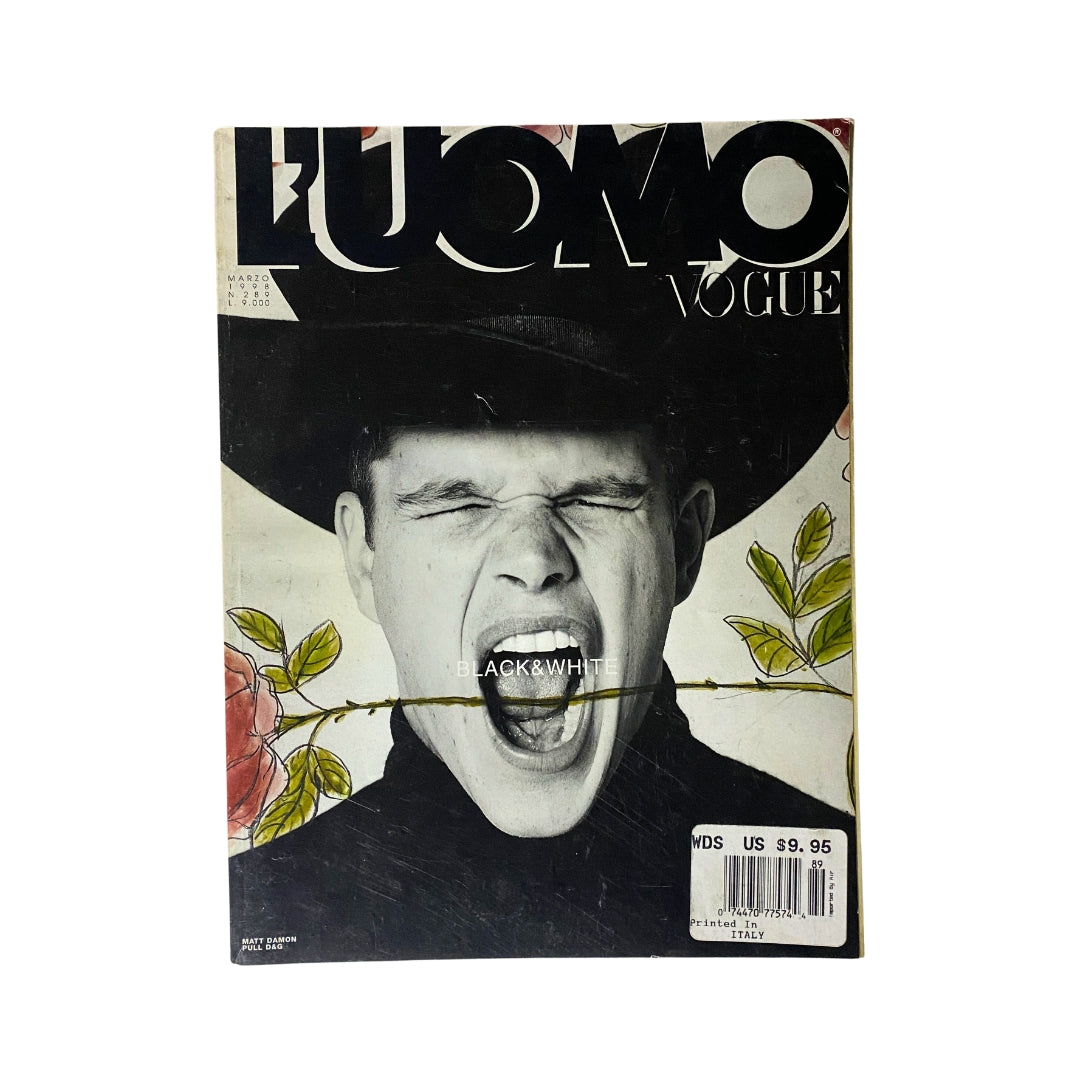 L'uomo Vogue Magazine March 1998 Matt Damon Cover No Label VG