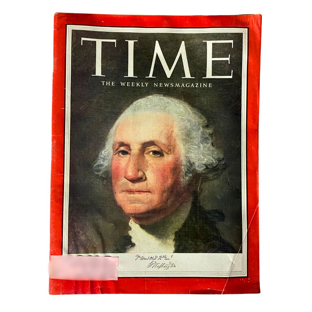 VTG Time Magazine July 6, 1953 Vol 62 No. 1 George Washington