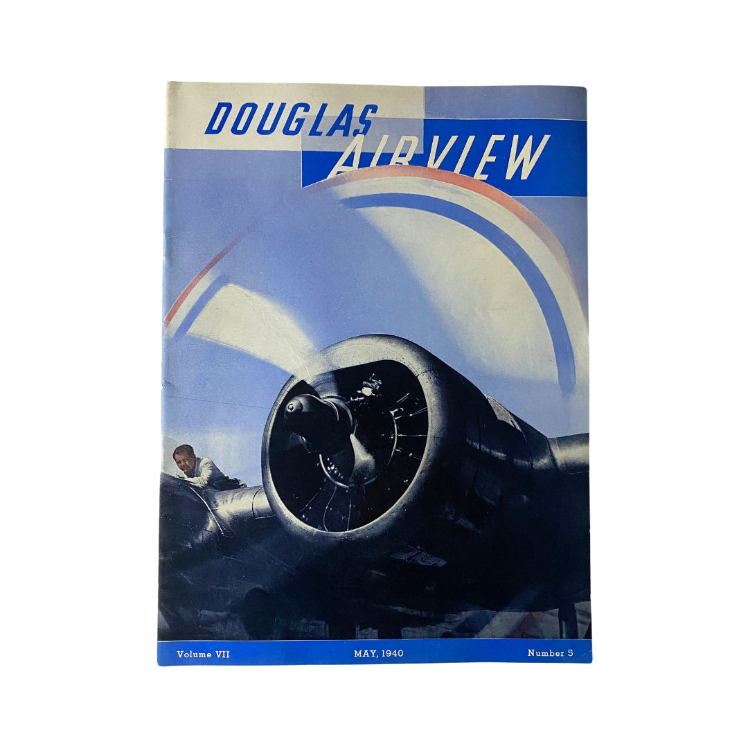 Cover of Douglas Airview Magazine, May 1940, titled 'The Spirit of 76', featuring an aircraft propeller and the magazine's title prominently displayed.