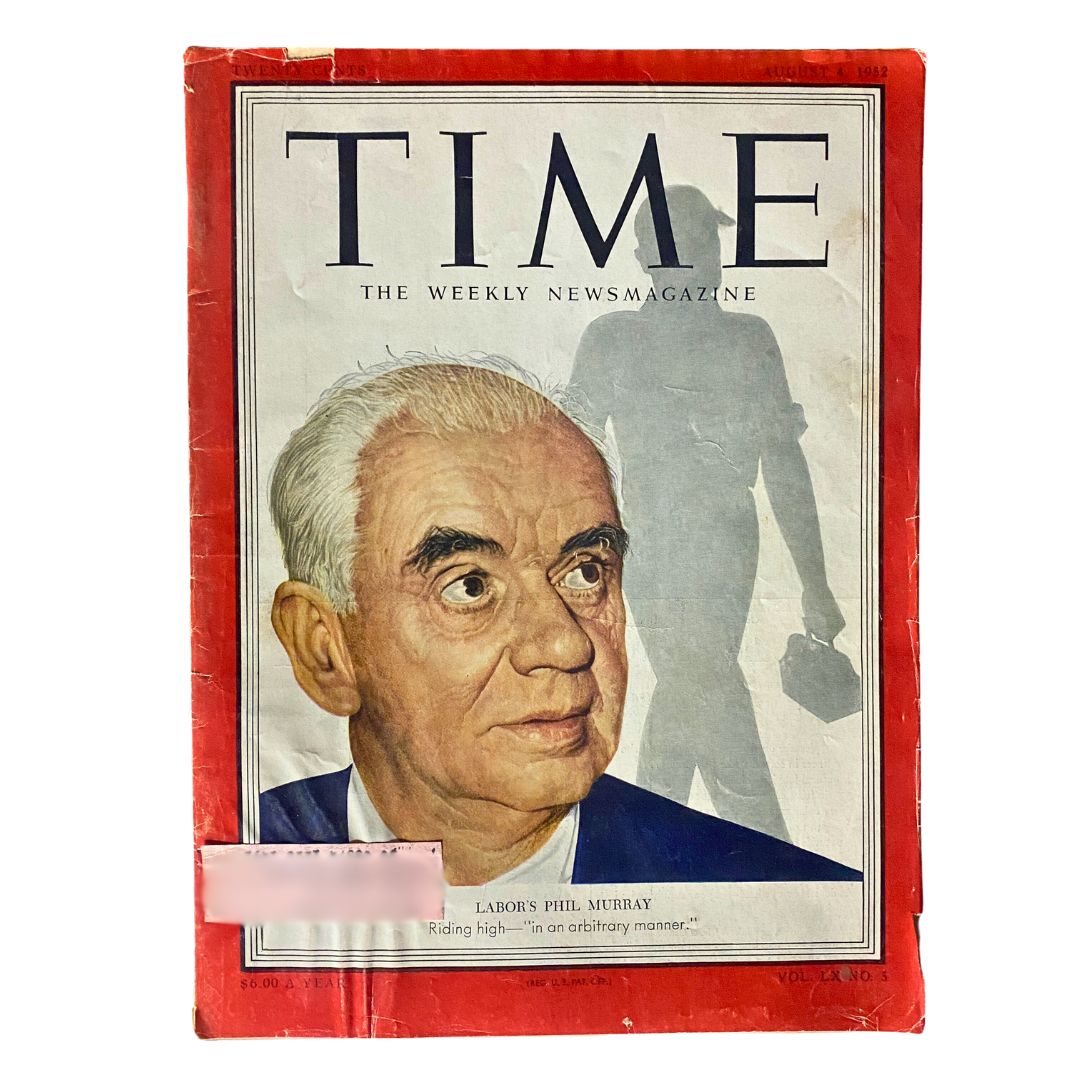 VTG Time Magazine August 4, 1952 Vol 60 No. 5 Labor's Philip Murray