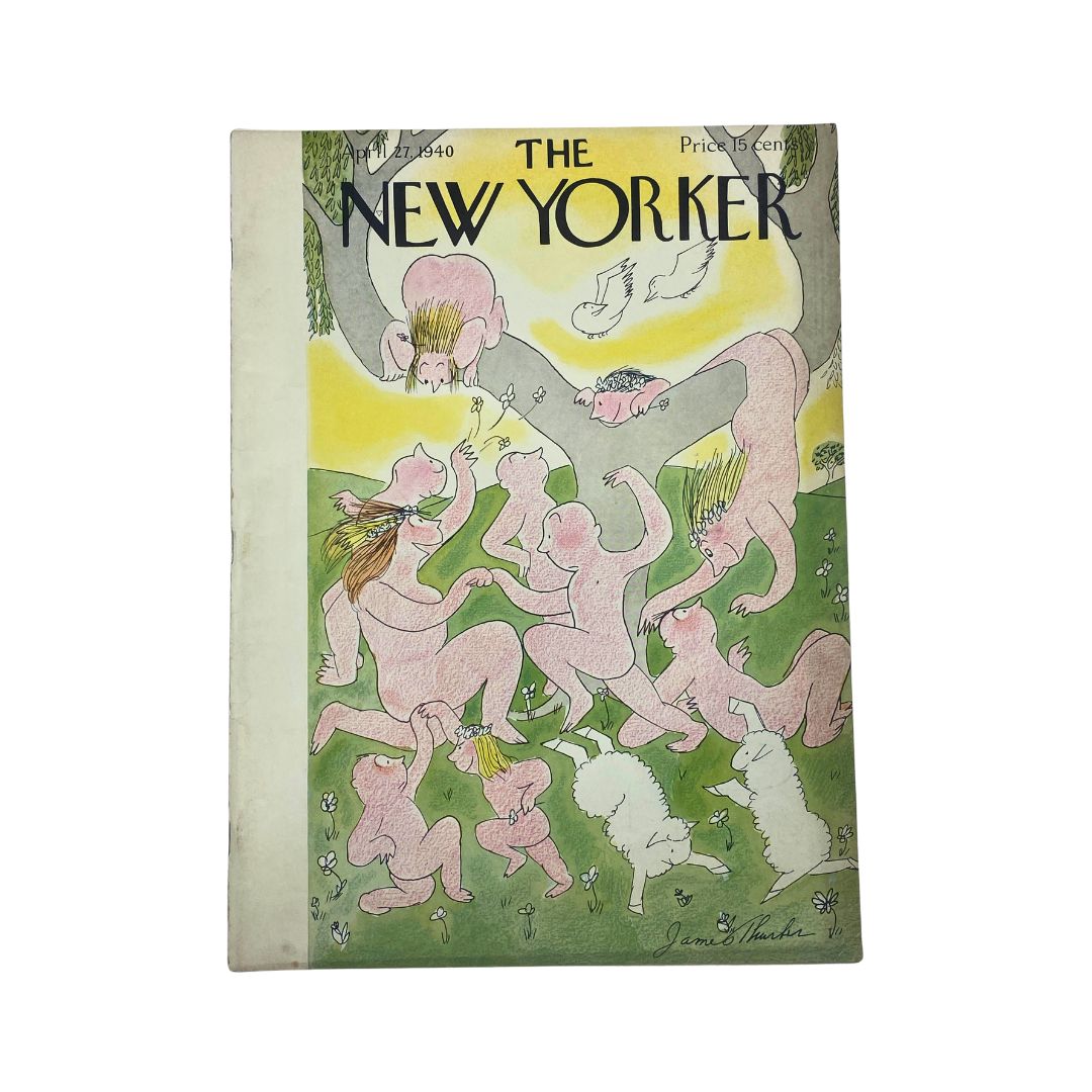 The New Yorker Complete Magazine April 27, 1940 James Thurber Cover VG