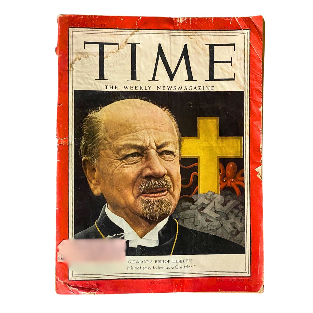 VTG Time Magazine April 6, 1953 Vol 61 No. 14 F. K. Otto Dibelius