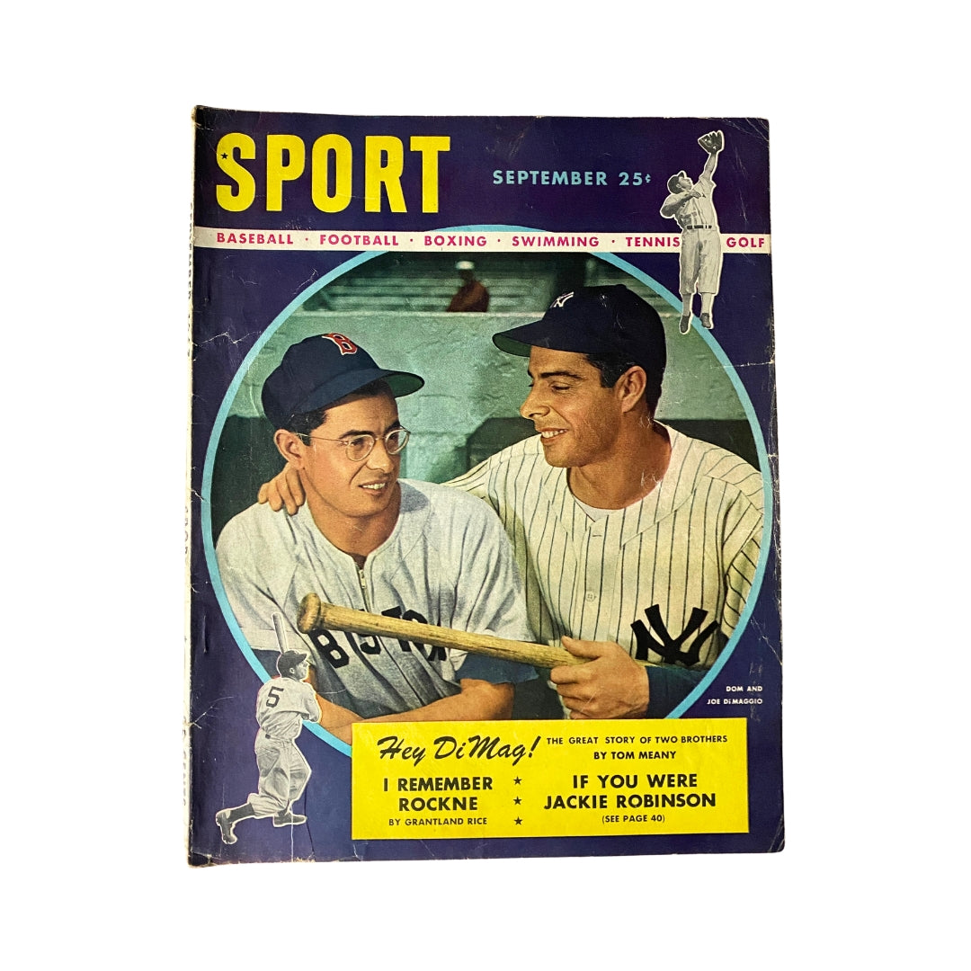 Sport Magazine September 1947 Dom and Joe DiMaggio Cover No Label