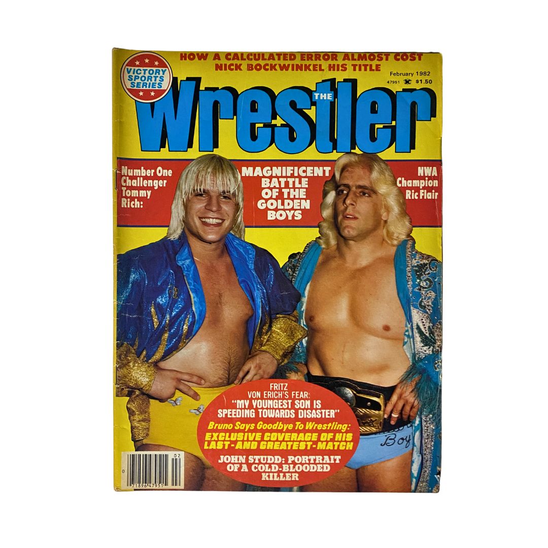 VTG The Wrestler Magazine February 1982 Tommy Rich and Ric Flair No Label