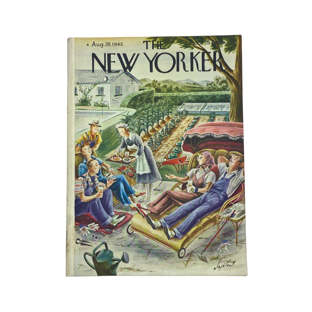 The New Yorker Complete Magazine August 28, 1943 Constantin Alajalov Cover VG