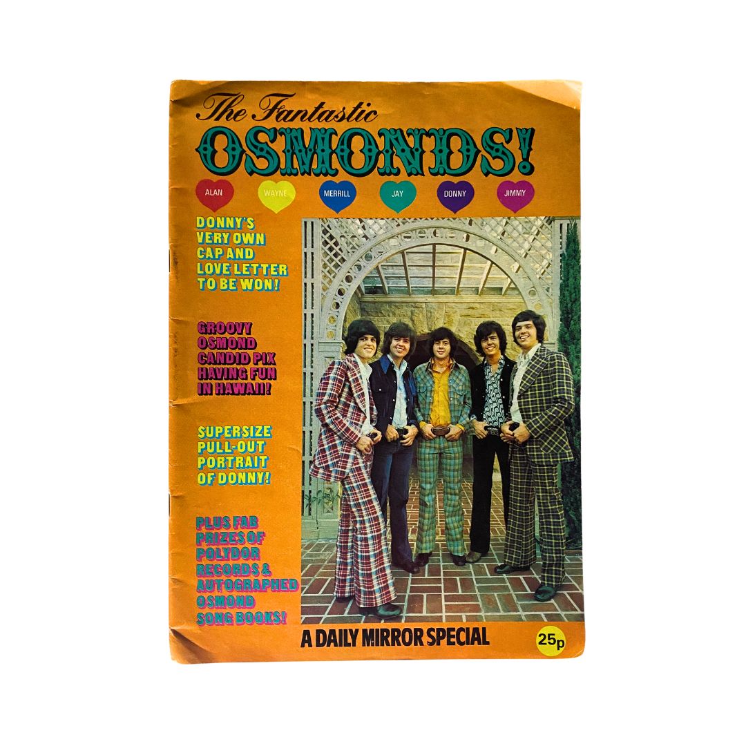 VTG 1972 The Fantastic Osmonds Magazine A Daily Mirror Special w Poster No Label