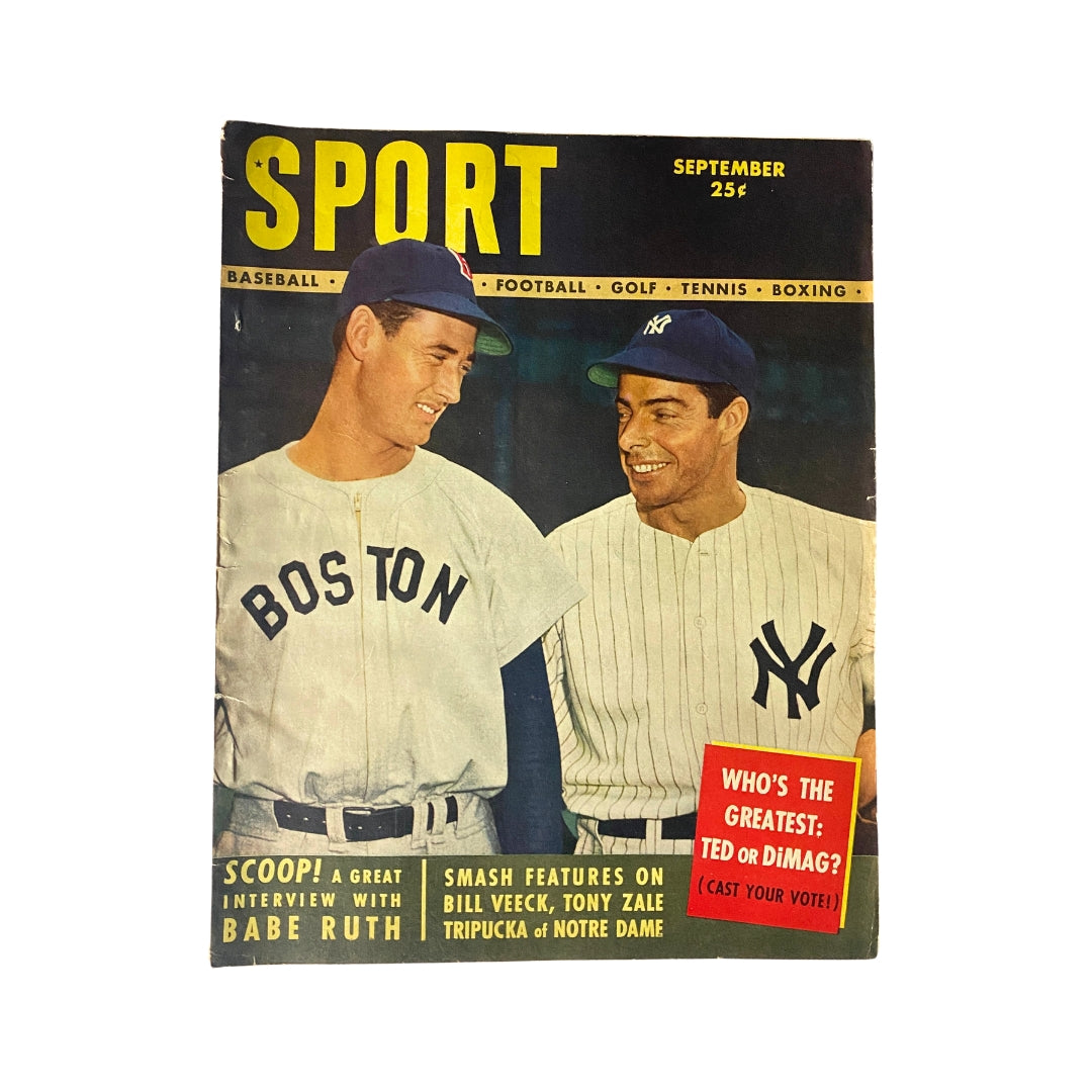 Sport Magazine September 1948 Ted Williams, Joe DiMaggio Cover No Label