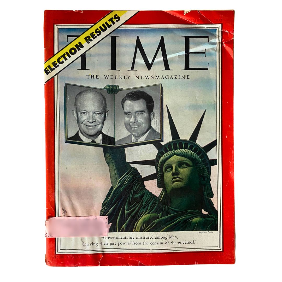 VTG Time Magazine November 10, 1952 Dwight D. Eisenhower and Richard Nixon