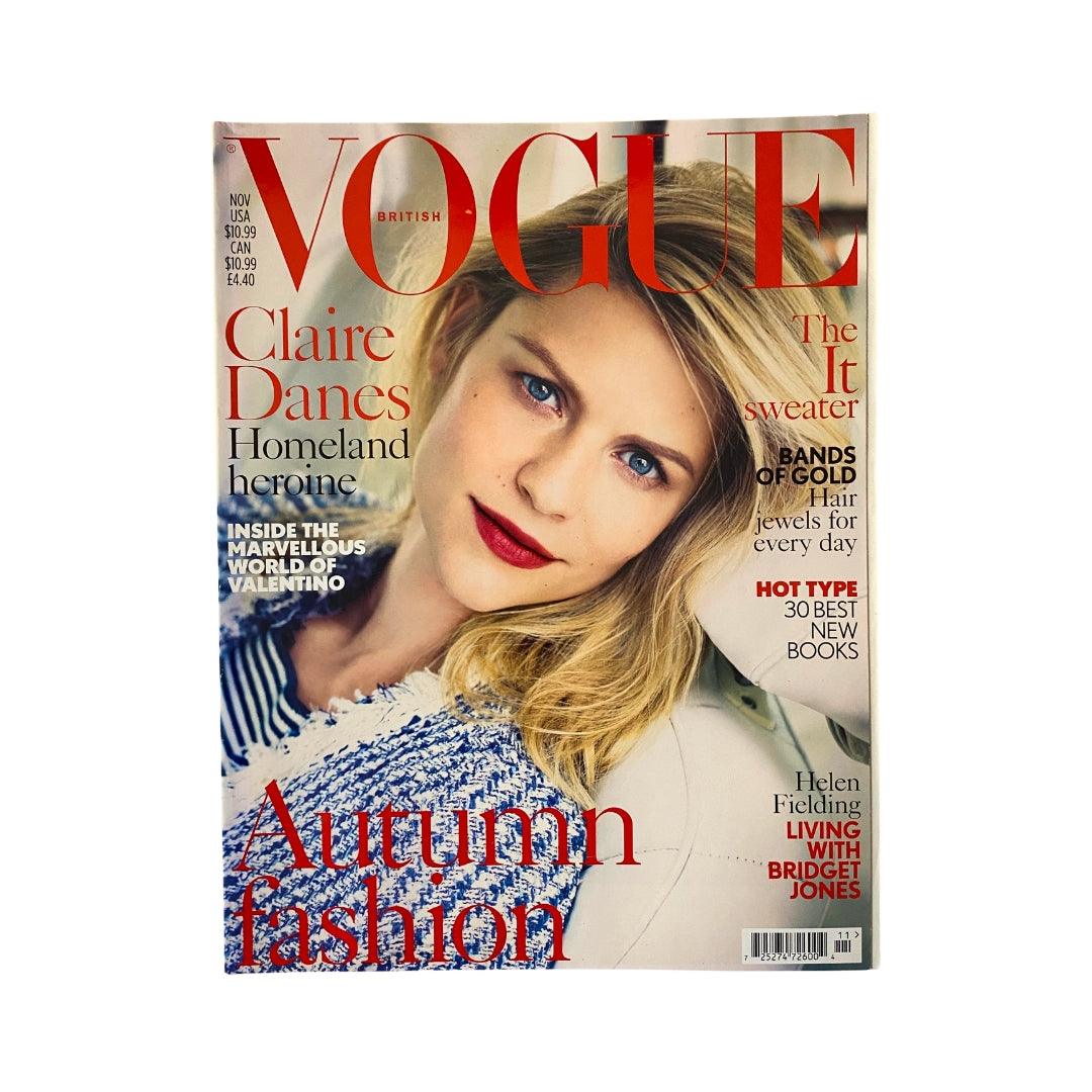 Vogue UK Magazine November 2013 Claire Danes Cover No Label VG