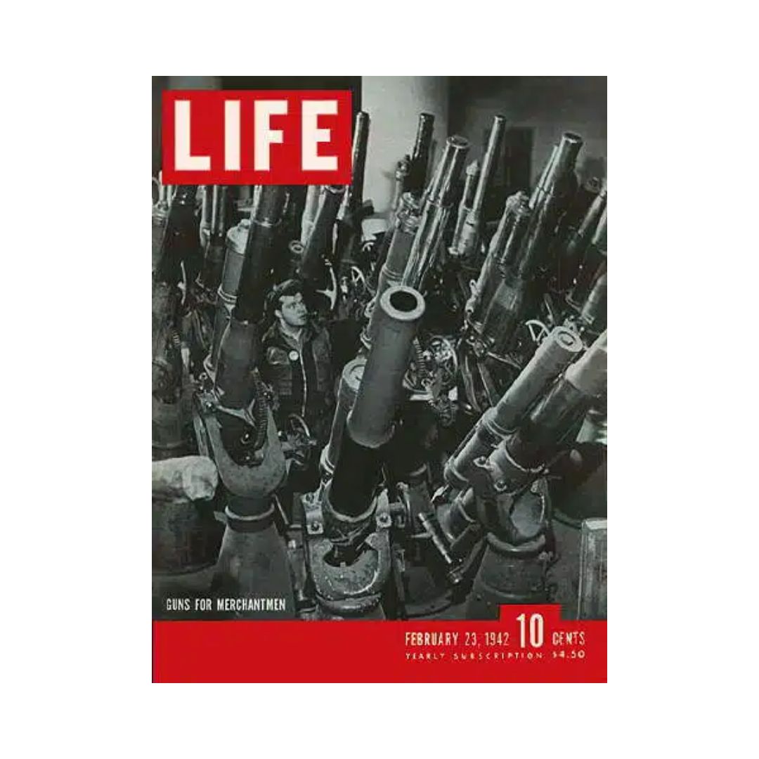 VTG Life Magazine February 23, 1942 Guns for Merchantmen