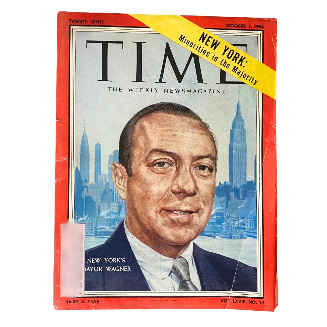 VTG Time Magazine October 1, 1956 Vol 68 No. 14 Robert F. Wagner Jr.