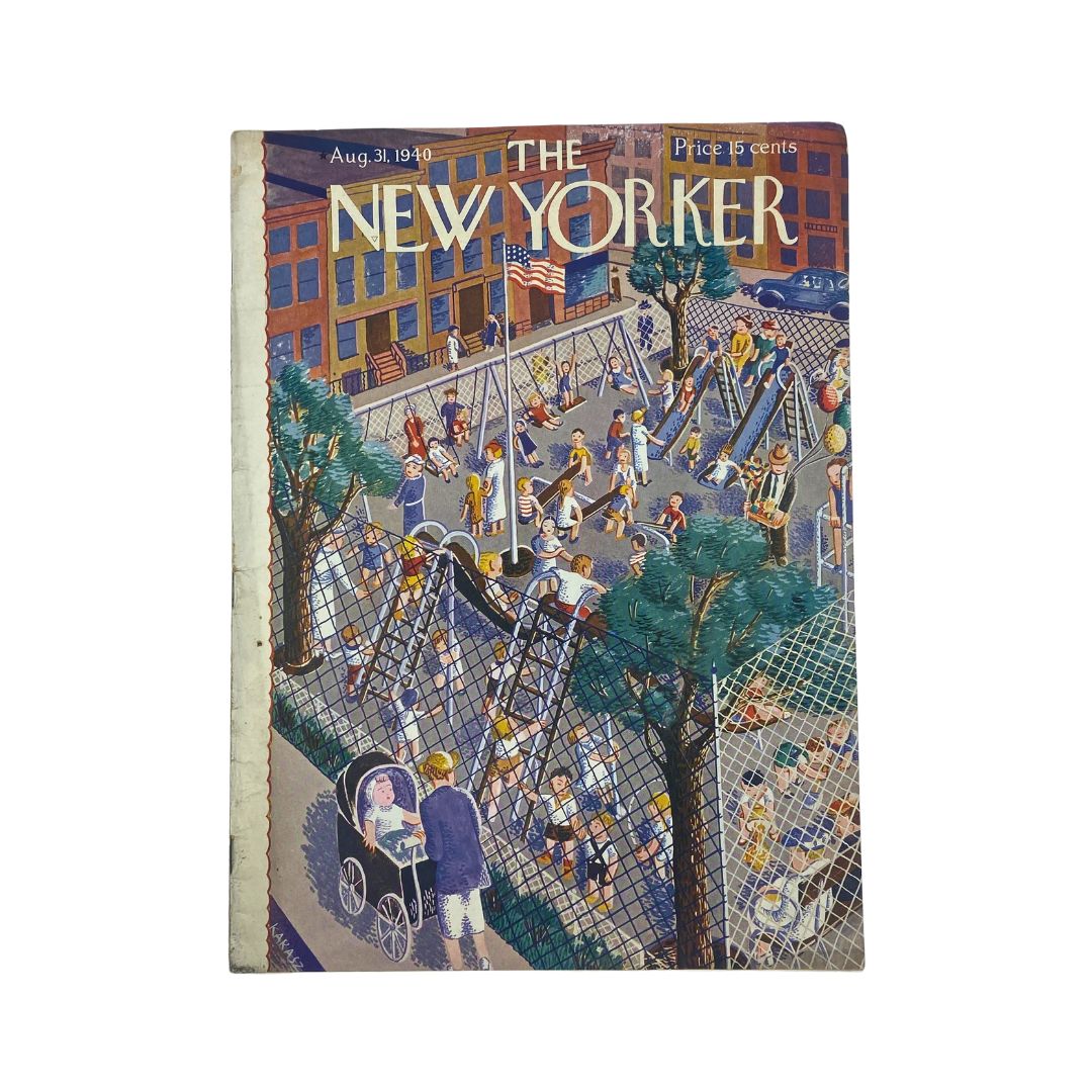 The New Yorker Complete Magazine August 31, 1940 Ilonka Karasz Cover VG