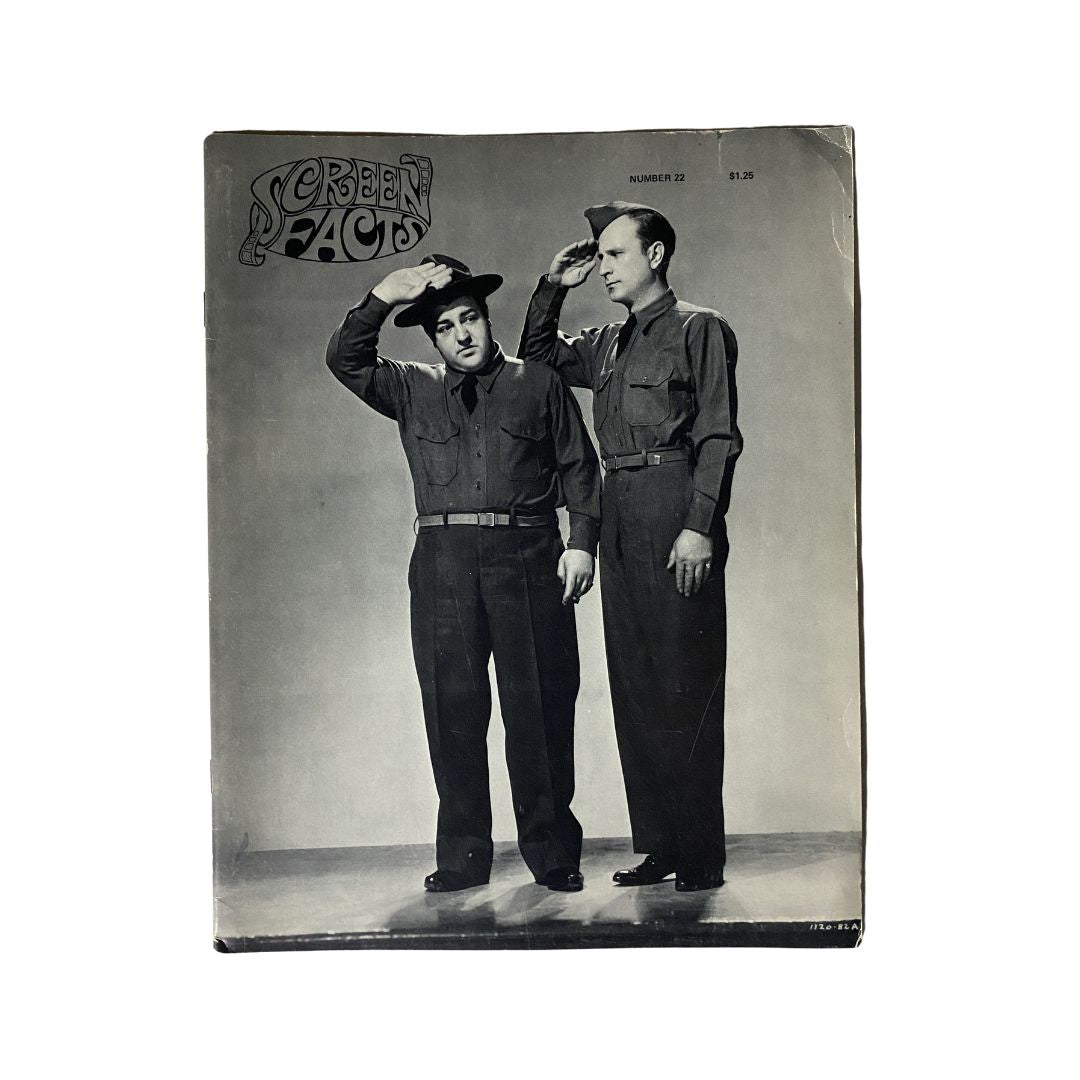 Cover of VTG Screen Facts Magazine 1970 No. 22 featuring Bud Abbott and Lou Costello, capturing the iconic duo in classic comedic attire.