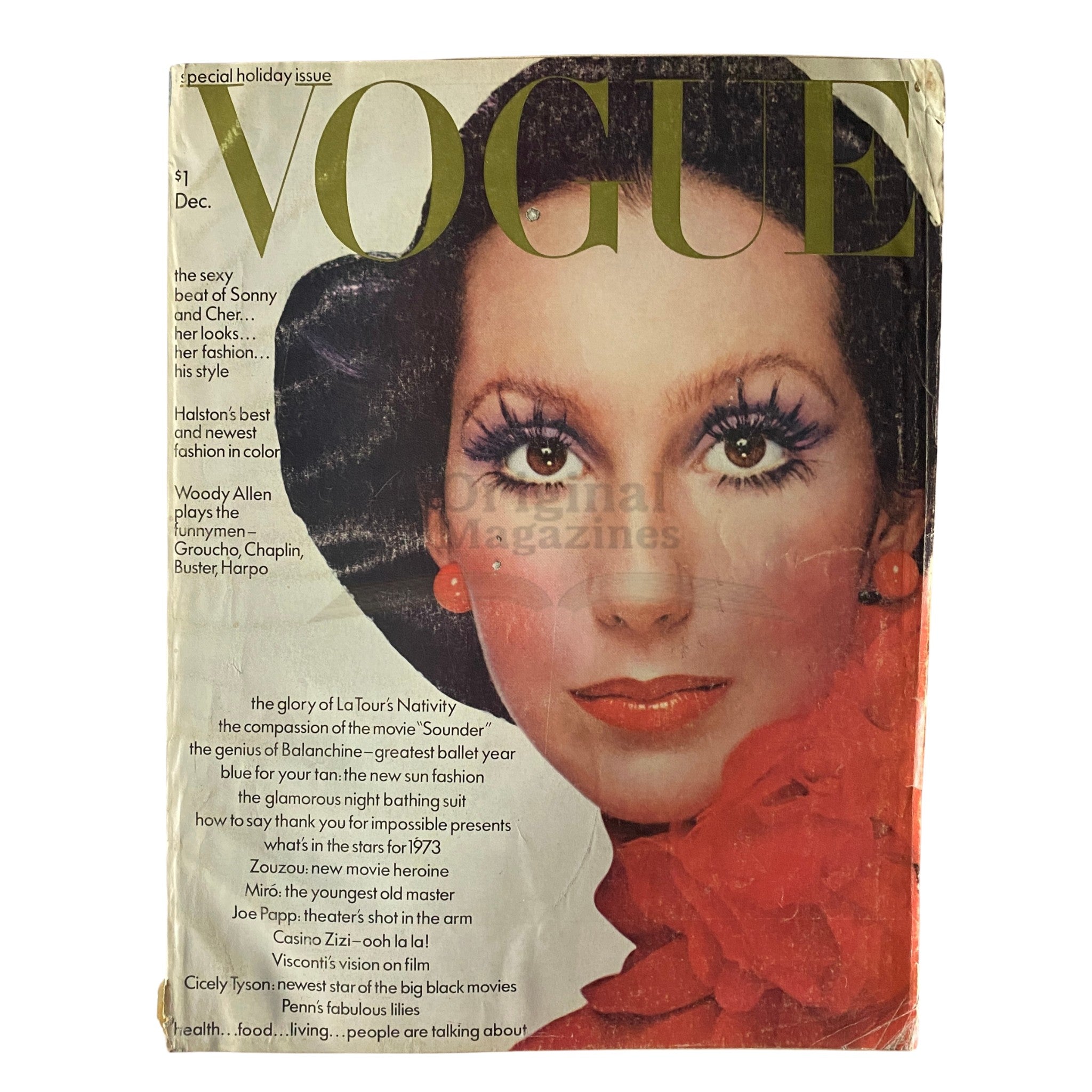 Vogue Magazine December 1972 Cher Cover No Label