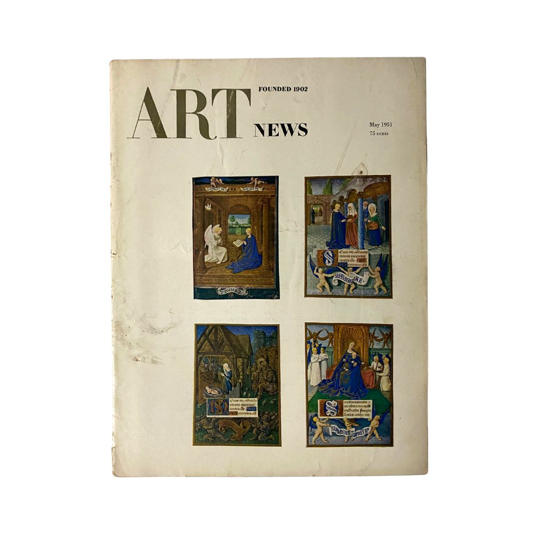 Cover of 'VTG Art News Magazine May 1951' featuring artworks highlighting famous artist Mark Tobey, showcasing vibrant illustrations and the title prominently displayed.